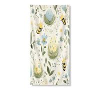 Striscione decorativo per porta con api pasquali primaverili, uova floreali per piante, copertura per porta d'ingresso, decorazione per interni ed esterni, sfondo per insetti, 91 x 182 cm