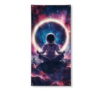 Striscione decorativo per porta con astronauta cosmico, colorato, per meditazione, decorazione per interni ed esterni, per festival, feste, 91 x 182 cm