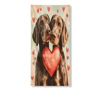 Striscione decorativo per porta con cane a pelo corto tedesco, decorazione per porta d'ingresso a forma di cuore carino, decorazione per interni ed esterni, cartello per portico per animali domestici