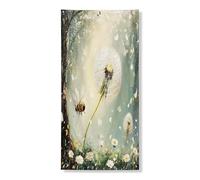 Striscione decorativo per porta con dente di leone primaverile, foreste fiori scena api copertura per porta d'ingresso, decorazione per interni ed esterni, cartello floreale per portico, 91 x 183 cm