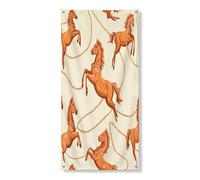 Striscione decorativo per porta con redini primaverili, rustico, vintage, con cavalli di campagna, decorazione per sfondo per interni ed esterni, 91 x 182 cm