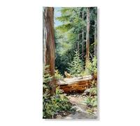 Striscione decorativo per porta con scena forestale, lussureggiante vegetazione naturale, decorazione per porta d'ingresso, per interni ed esterni, sfondo da appendere stagionale, 91 x 183 cm