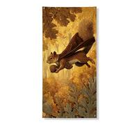Striscione decorativo per porta con scoiattolo autunnale, design vintage con animali della foresta, decorazione per porta d'ingresso, per interni ed esterni, autunno stagionale, sfondo da appendere 91