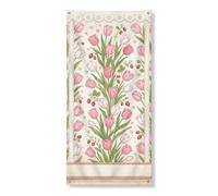 Striscione decorativo per porta con tulipani primaverili, affascinanti piante floreali di pesca, decorazione per porta d'ingresso, per interni ed esterni, da appendere, per festival, 91 x 182 cm