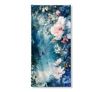 Striscione decorativo per porta da giardino floreale, fiori vivaci, peonia, decorazione per porta d'ingresso, per primavera ed estate, da appendere, per festival, 91 x 182 cm