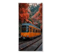 Striscione decorativo per porta del treno autunnale, vibrante arancione treno scenico, decorazione per porta d'ingresso, per interni ed esterni, da appendere, per festival, forniture per vacanze, 91 x