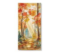 Striscione decorativo per porta della foresta autunnale, alberi colorati autunnali natura decorazione per porta d'ingresso, per interni ed esterni, stagionale, da appendere, forniture per festival, 91