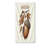 Striscione decorativo per porta d'ingresso con cicale autunnali, decorazione per porta d'ingresso, decorazione per interni ed esterni, sfondo autunnale, 91 x 182 cm