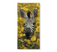 Striscione decorativo per porta floreale con cavallo a righe, vintage, giallo girasole a tema natura, decorazione per porta d'ingresso, per interni ed esterni, da appendere, forniture per le vacanze