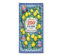 Striscione decorativo per porta floreale con limone, design vintage blu e giallo con limone, decorazione per porta d'ingresso, forniture estive per il giorno dell'indipendenza per le vacanze, 91 x 183
