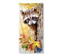 Striscione decorativo per porta procione, stile artistico con animali ad acquerello, tema natura autunnale, decorazione per interni ed esterni, 91 x 182 cm