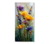 Striscione decorativo vintage per porta, fiori gialli primaverili e piante floreali per porta d'ingresso, per interni ed esterni, sfondo da appendere stagionale 91 x 183 cm