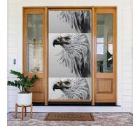 Striscione decorato con disegno di un'aquila. Striscione stampato per porta, da appendere alla parete per feste