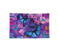 Striscione decorato con farfalle da 2 × 0,9 m x 1,5 m/4 × 1,8 m, quattro fori, per interni ed esterni, divertente decorazione regalo