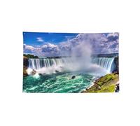Striscione decorato con stampa delle cascate del Niagara, arazzo da parete in poliestere resistente con 4 occhielli per la decorazione del dormitorio