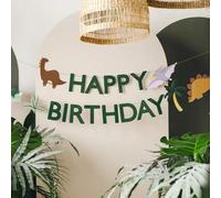 Striscione di buon compleanno con dinosauro, decorazione per feste giurassiche per bambini, ghirlanda di dinosauri, festa di compleanno per ragazze e ragazzi, 3 m
