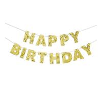 Striscione di Buon Compleanno con Frange Dorate - 3 m, Già Assemblato, Nessun Fai-da-Te, Insegna Happy Birthday per Donne, Uomini, Bambini, Matrimoni, Anniversari, Feste Eleganti (Oro)