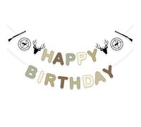 Striscione di buon compleanno mimetico per la caccia al cervo, decorazioni per feste di compleanno di caccia, decorazioni mimetiche per feste adatte per essere appese in qualsiasi spazio all'interno