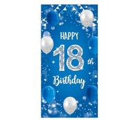 Striscione di compleanno per 18° compleanno, striscione Happy Birthday, decorazione di compleanno, 18° compleanno, poster 18° sfondo blu, per 18 feste, decorazione di compleanno, 18 uomini e donne