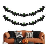 Striscione di Halloween | Decorazioni per feste di Halloween | Glitter Black Spider Skull Bat Hanging Garland Backdrop | Spooky Hangings Garlands for Haunted House Party Events