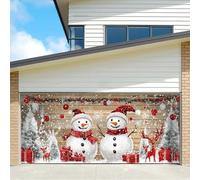 Striscione di Natale per porta del garage, grande copertura per porta di Natale, decorazione da parete per porta del garage, decorazione per le vacanze all'aperto (C, 400 x 180 cm)