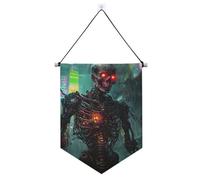 Striscione di terrore scheletro appeso con bandiere telescopiche asta banner appeso decorazioni per interni, feste all'aperto