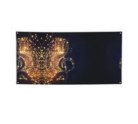 Striscione dorato con nota musicale con stella caduta lucida, decorazioni per tutte le occasioni, per il Ringraziamento, feste di compleanno e molto altro ancora