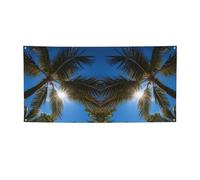 Striscione estivo con stampa di albero di cocco versatile, decorazioni per eventi, Ringraziamento, feste di compleanno e altro ancora