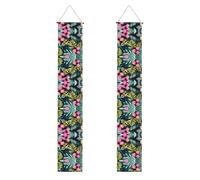 Striscione estivo tropicale hawaiano con foglie di palma stampate, striscioni decorativi da appendere per interni ed esterni, per feste e celebrazioni