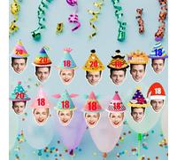 Striscione Faccine Compleanno Personalizzato - 6-20PCS Decorazione Festa con Foto Uniche,Girandola di Volti, Insegna Auguri, Addobbo Matrimonio/Pensionamento/Single - Striscione Volti Festivi