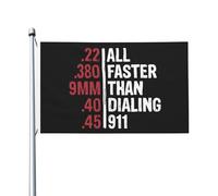 Striscione Faster Than Dialing 911 Doppia Faccia Outdoorbandiera Con 2 Occhielli Striscione Da Giardino Per Esterni Estate Vacanza 3X5 Ft