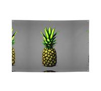 Striscione festivo con ananas in stile cartone animato, 119,4 x 180,3 cm, per Natale, feste notturne, riunioni di amici