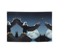 Striscione festivo con aquila sotto le stelle, crea atmosfera, 119,4 x 180,3 cm, per Natale, feste notturne, riunioni di amici