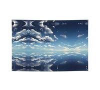 Striscione festivo con cielo blu e nuvole bianche che creano atmosfera, 119,4 x 180,3 cm, per Natale, feste notturne, riunioni di amici