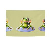 Striscione festivo con la rana divertente che fa yoga, per creare atmosfera, 119,4 x 180,3 cm, per Natale, feste notturne, riunioni di amici