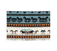 Striscione festivo con motivo a strisce di cavallo, 119,4 x 180,3 cm, per Natale, feste notturne, riunioni di amici