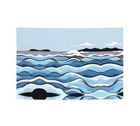 Striscione festivo con onde che lappano alle rocce creando atmosfera, 119,4 x 180,3 cm, per Natale, feste notturne, riunioni di amici