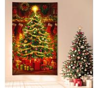 Striscione Festivo Di Natale Con Design Di Albero Di Natale Colorato - 8ft x 5ft