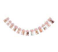 Striscione fotografico per primo compleanno, decorazioni per bambini dai neonati ai 12 mesi ragazzo ragazza pietre miliari mensili ghirlande bambino primo compleanno cornice foto