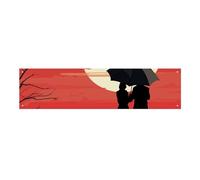 Striscione grande con scritta in inglese "Two People Under The Umbrella ", da appendere alla parete, per feste di compleanno, Capodanno, laurea, matrimonio, festa di compleanno, decorazione, 120 x 30