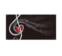 Striscione grande con scritta "Treble Love and Musicb", 120 x 60 cm, da appendere alla parete, per feste di compleanno, per esterni e interni, decorazione per feste