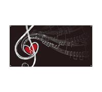 Striscione grande con scritta "Treble Love and Musicb", 180 x 90 cm, da appendere alla parete, per feste di compleanno, per esterni e interni, decorazione per feste