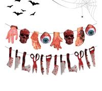 Striscione Halloween - 2025 Banner Horror Mani Spezzate - Decorazione Appendibile per Sottogronda Porte Recinti Esterni Centri Commerciali Interni Tematici