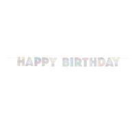 Striscione "Happy Birthday" 2,2 m Iridescente per Compleanno