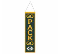 Striscione In Lana Dei Green Bay Packers Go Pack Go, 8" x 32"