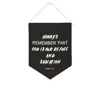 Striscione in tela con scritta "Always Remember That God Is Our Refuge And Salvation", da appendere alla parete, decorazione per la casa, per soggiorno, camera da letto, ufficio, regali per le vacanze