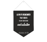 Striscione in tela con scritta "Always Remember That God Is Our Refuge And Salvation", da appendere alla parete, decorazione per la casa, per soggiorno, camera da letto, ufficio, regali per le vacanze