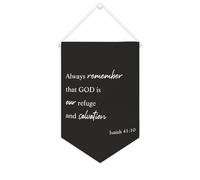 Striscione in tela con scritta "Always Remember That God Is Our Refuge And Salvation Isaiah 41:10", da appendere alla parete, per soggiorno, camera da letto, ufficio, regali di vacanza