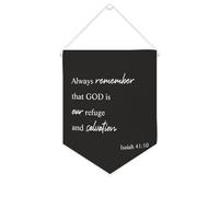 Striscione in tela con scritta "Always Remember That God Is Our Refuge And Salvation Isaiah 41:10", da appendere alla parete, per soggiorno, camera da letto, ufficio, regali di vacanza