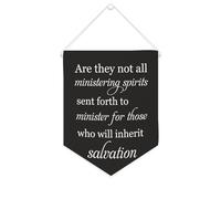 Striscione in tela con scritta "Are They Not All Ministering Spirits Sent Forth to Minister", 25,4 x 30,5 cm, motivazionale, da appendere alla parete, decorazione da parete per camera da letto, asilo